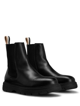 BOSS JACOB CHELSEA BOOTS IN LEATHER WITH LOGO DETAILS