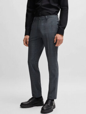 HUGO HESTEN232X EXTRA-SLIM-FIT TROUSERS IN CHECKED STRETCH FABRIC