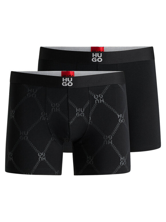 HUGO MENSWEAR - HUGO TWO-PACK OF STRETCH-COTTON BOXER BRIEFS WITH LOGOS