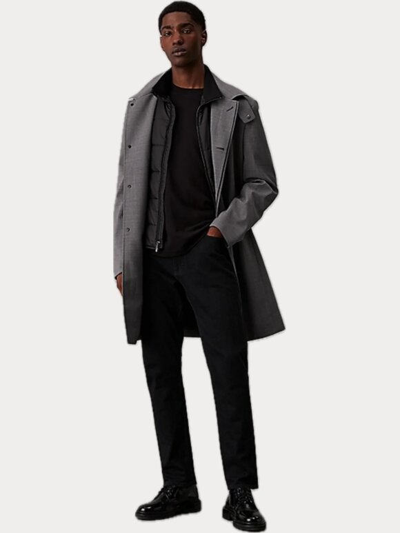 Calvin Klein - CALVIN KLEIN TECHNICAL WOOL CARCOAT WITH BIB