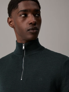 Calvin Klein Merino Zip Neck Jumper