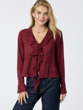 NEO NOIR ANIKA BURNOUT BLOUSE