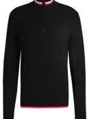 HUGO MENSWEAR - HUGO SELO ZIP-NECK SWEATER WITH CONTRAST TIPPING