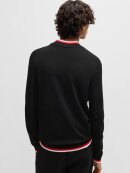 HUGO MENSWEAR - HUGO SELO ZIP-NECK SWEATER WITH CONTRAST TIPPING