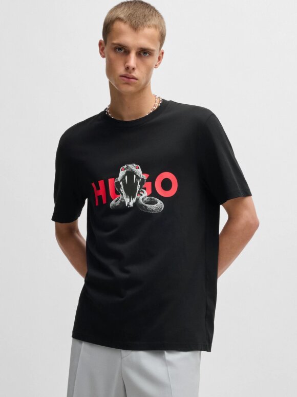 HUGO MENSWEAR - HUGO DEYLADEC OVERSIZE-FIT T-SHIRT IN COTTON WITH ANIMAL GRAPHIC