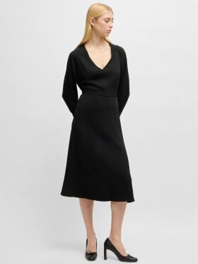 BOSS DIESHA1 V-NECK DRESS WITH BUTTON CUFFS