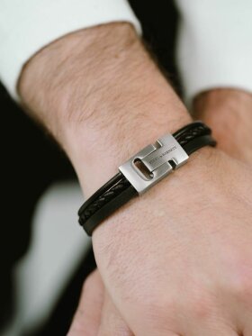 STEEL & BARNETT LEATHER BRACELET CASUALCOLE