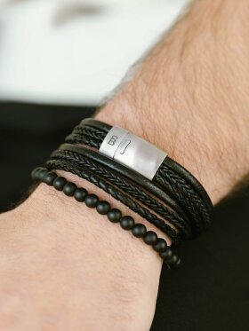 STEEL & BARNETT LEATHER BRACELET BONACCI