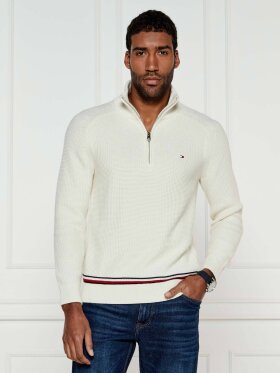 TOMMY HILFIGER STRUCTURE GLOBAL STRIPE ZIP MOCK