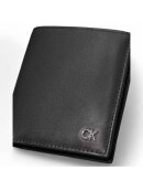 Calvin Klein - CALVIN KLEIN WALLET METAL MALE LEATHER BLACK