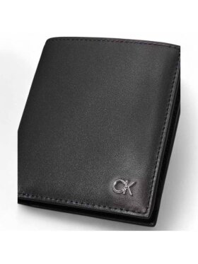 CALVIN KLEIN WALLET METAL MALE LEATHER BLACK