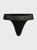 BOSS WOMENSWEAR - BOSS LACE-TRIM THONG WITH LOGO DETAIL