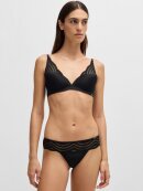 BOSS WOMENSWEAR - BOSS LACE-TRIM THONG WITH LOGO DETAIL