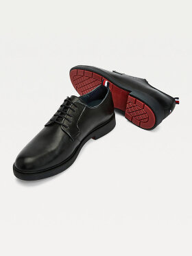 TOMMY ELEVATED SIGNATURE LOGO LACE-UP LEATHER SHOES
